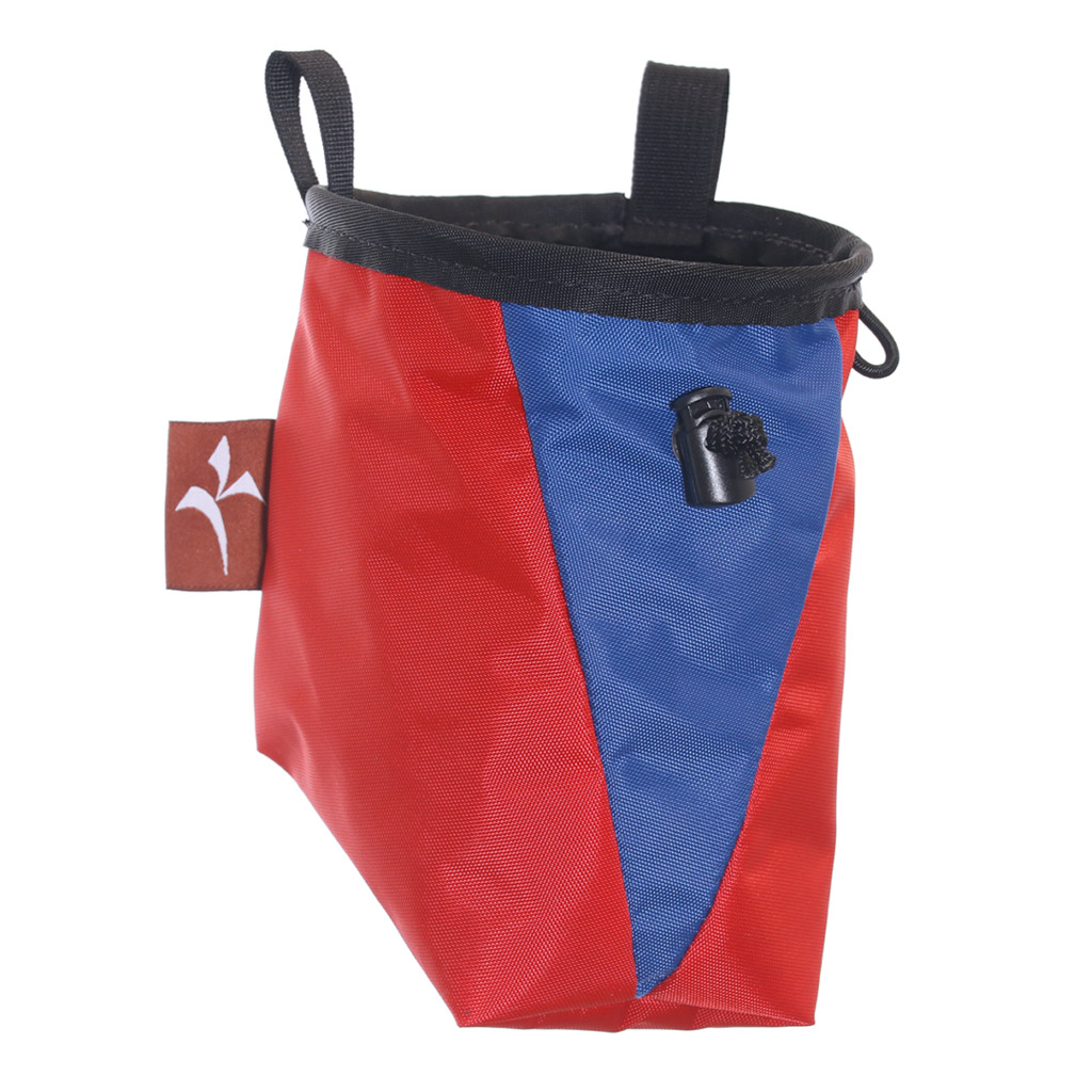 kinetik chalk bag in red and blue